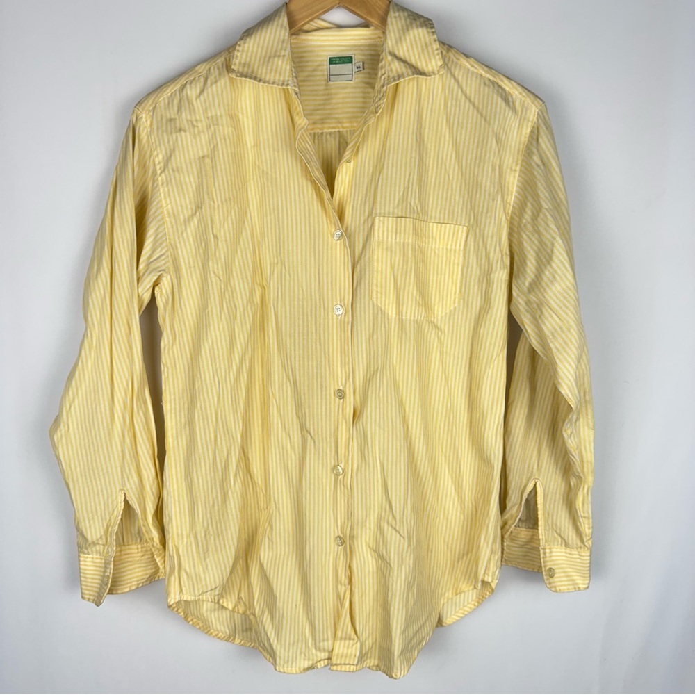 United Colors of Benetton Yellow Striped Button-Up Shirt
